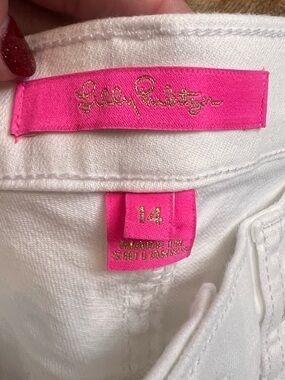 Lilly Pulitzer White Jeans sz 14, Gold rivets
